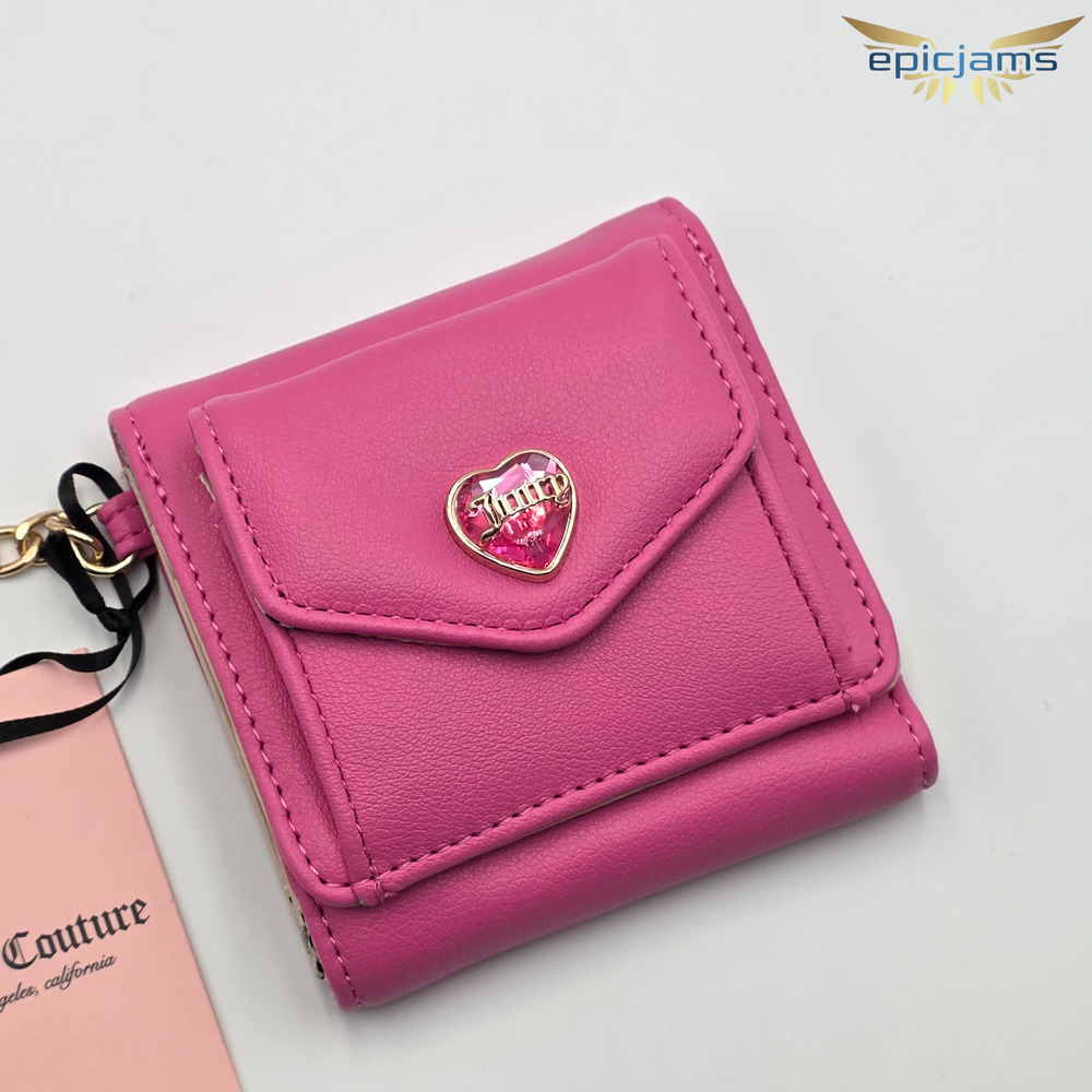 Juicy Couture Color full Love Mini Envelope Flap Wallet - Juicy Pink New - Picture 6 of 7